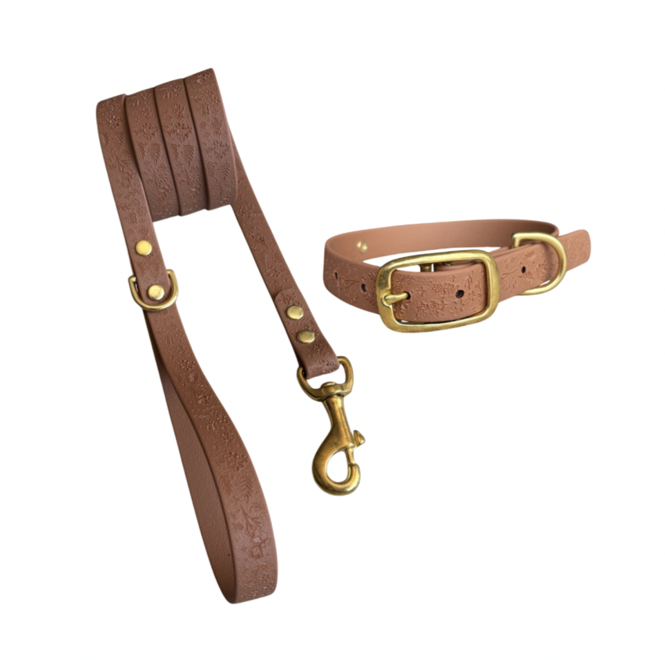 Pack Collar y Correa GRETA - Marrón