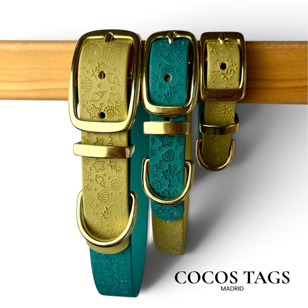 TURQUESA y VERDE OLIVA - Collar Greta Náutico