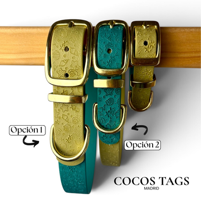 TURQUESA y VERDE OLIVA - Collar Greta Náutico